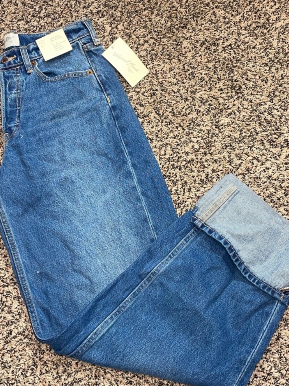 Universal Thread Baggy Cuffed Denim Mid Rise 90’s Blue Jeans Var Sizes | NWT - Picture 2 of 6